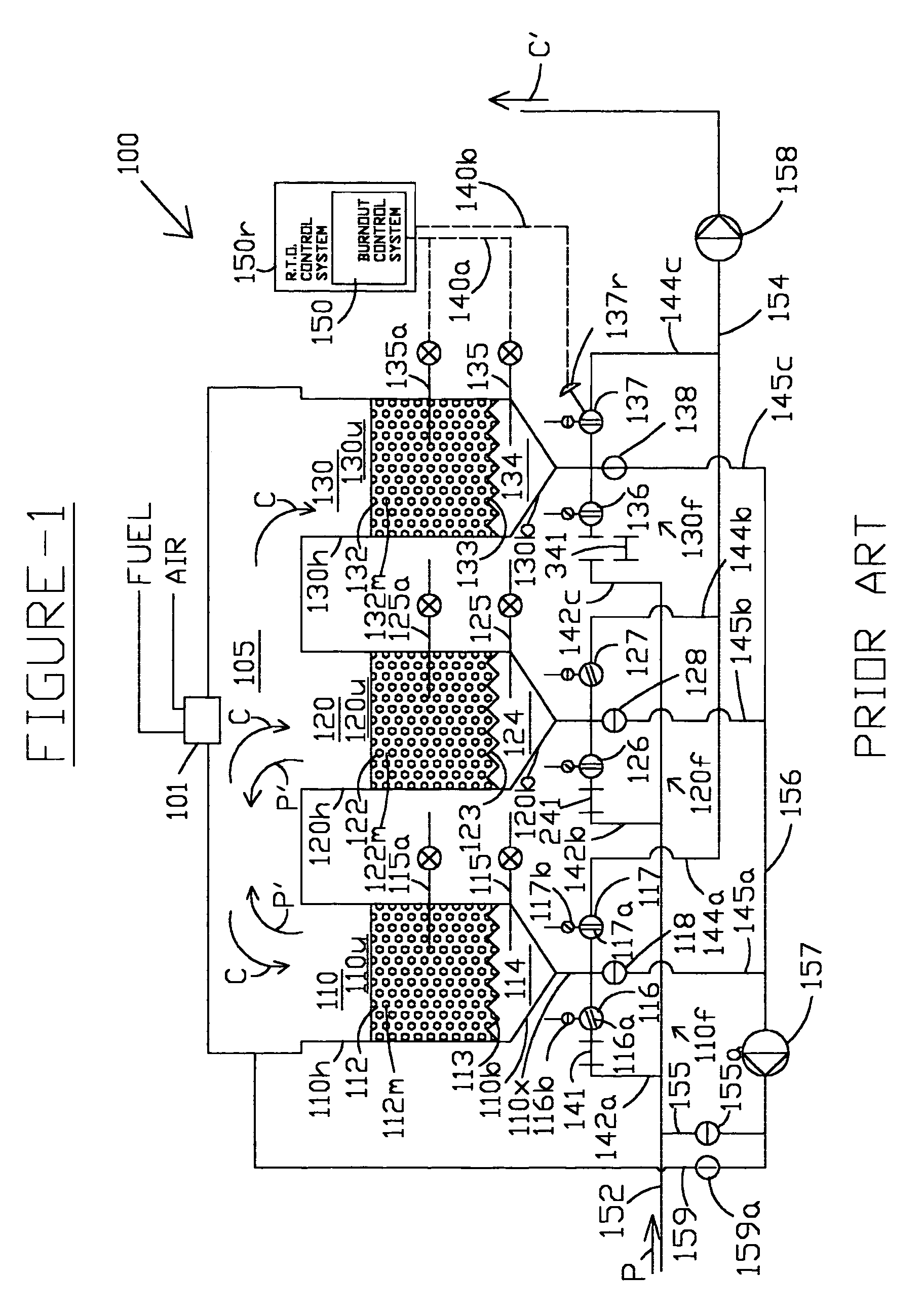 Regenerative fume-incinerator with on-line burn-out and wash-down system