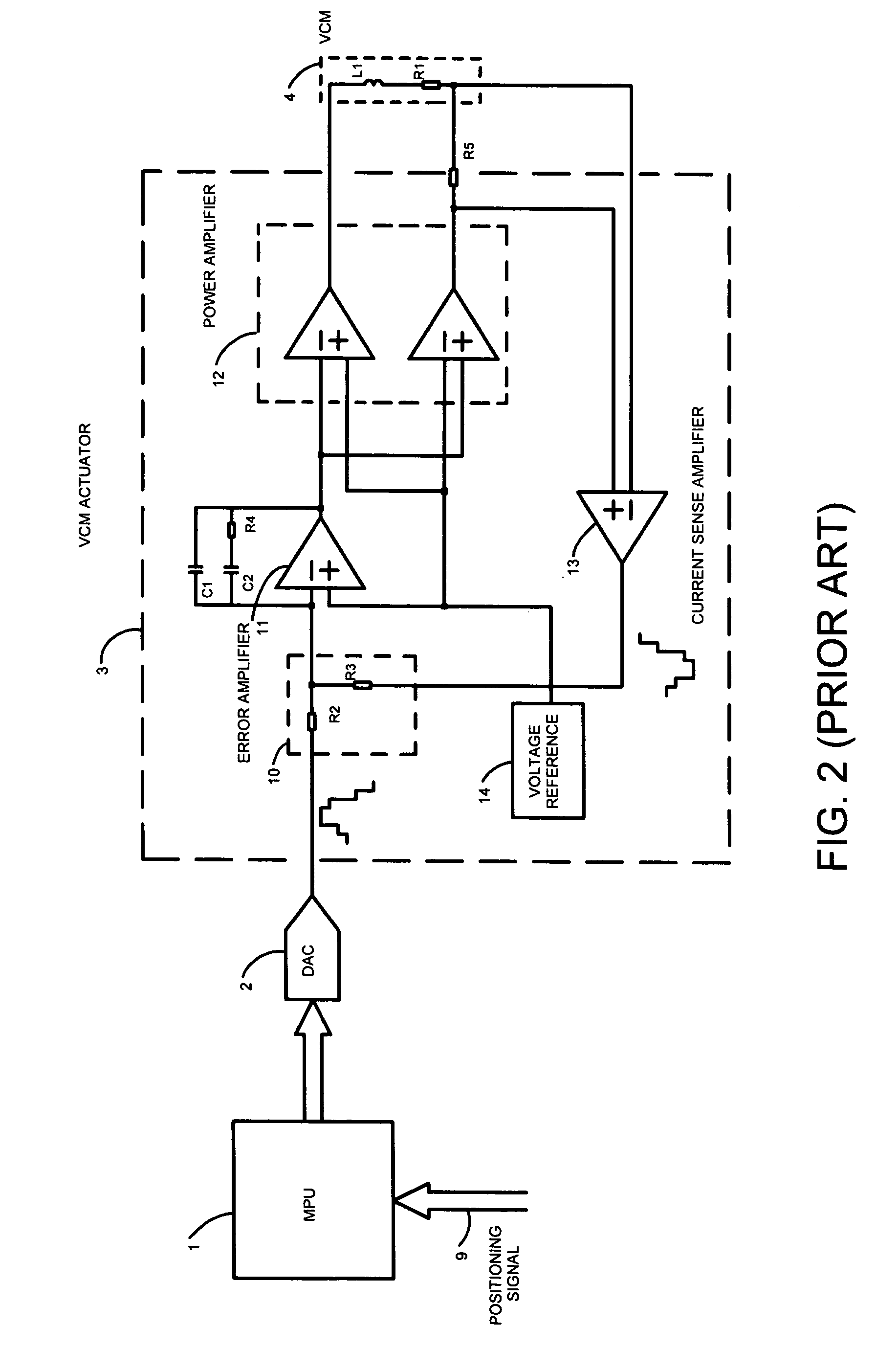 Motor positioning servo loop using oversampling bitstream DAC