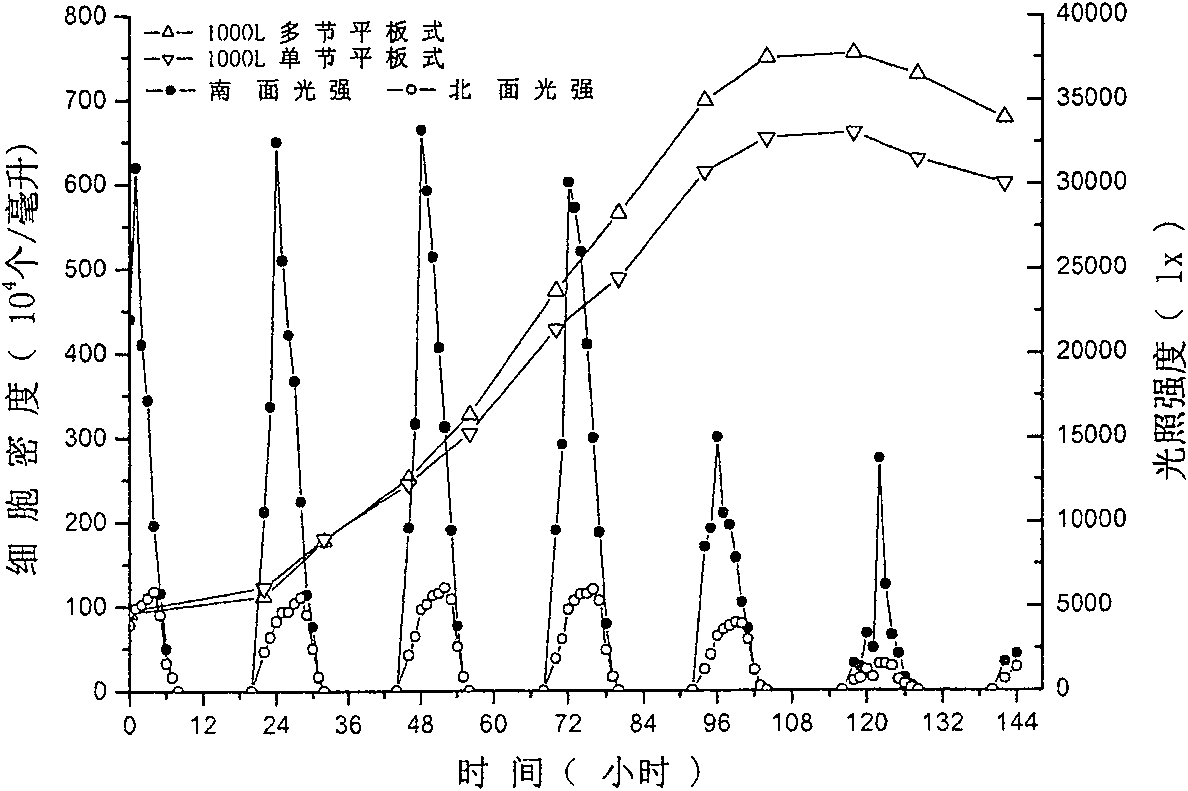 Novel multi-section flat type photo-bioreactor