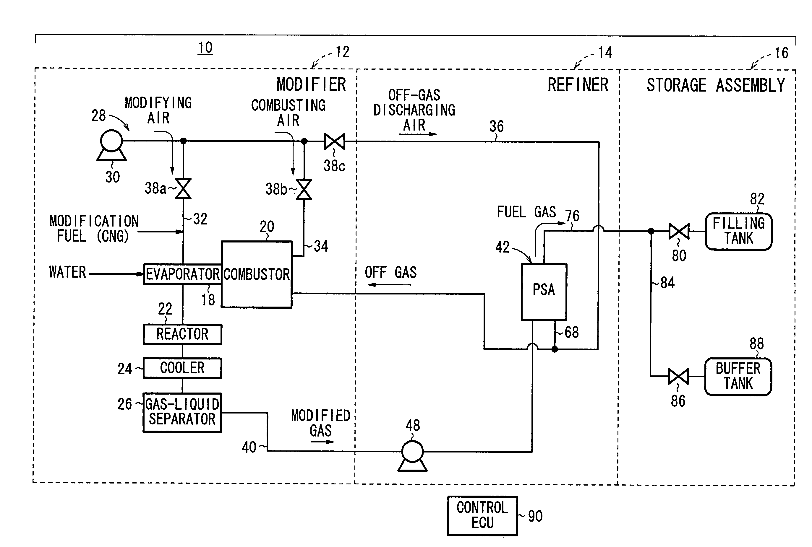 Method of shutting off fuel gas manufacturing apparatus