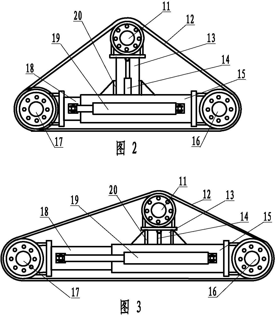 Variable-amplitude walking excavating machine