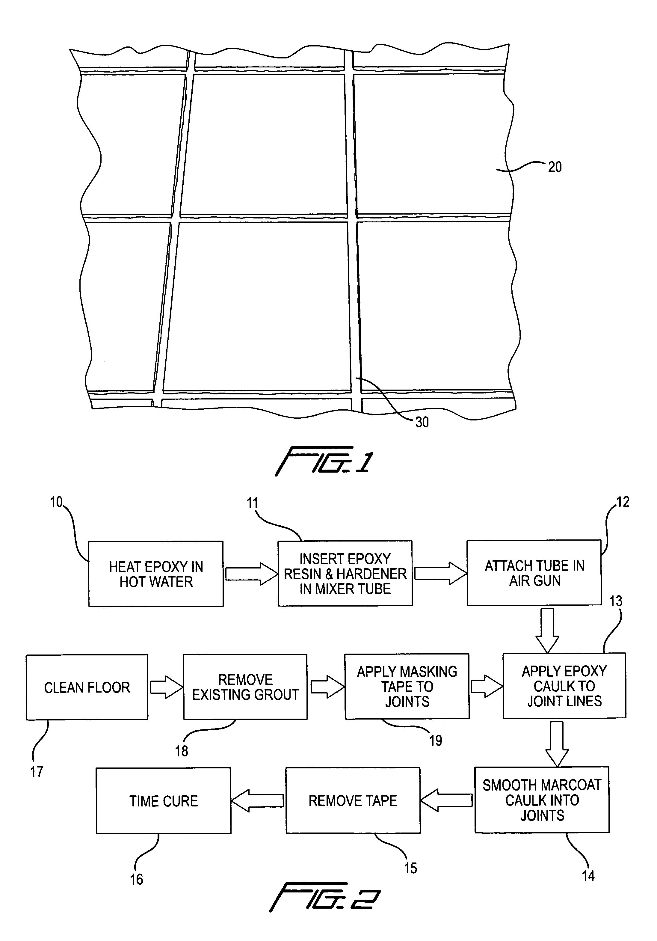 Method of grouting commercial kitchen floors using a two-part reactive epoxy grout