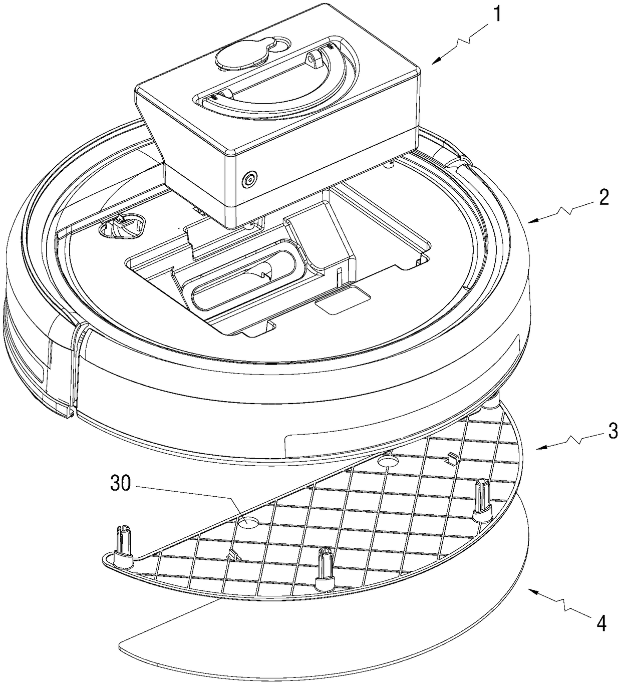 Water tank structure and intelligent sweeper