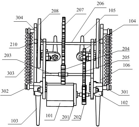 Hopping robot based on rotating plate/cylindrical pin driving mechanism