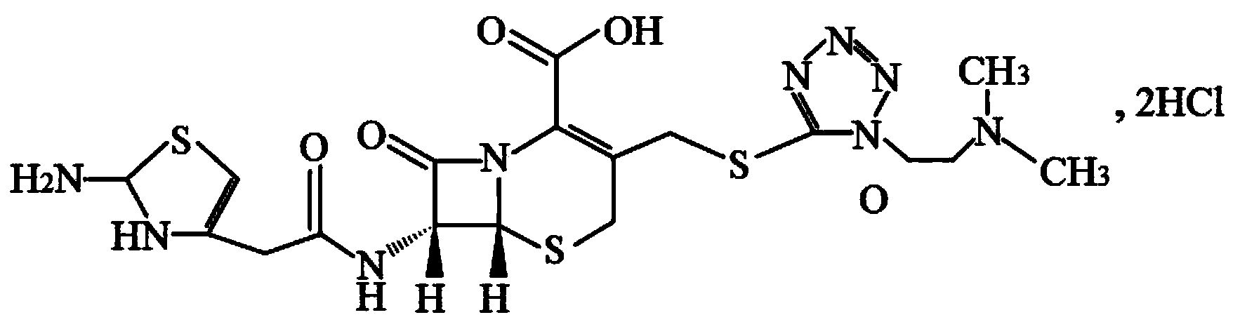 Cefotiam hydrochloride pharmaceutical composition for injection and preparation method thereof