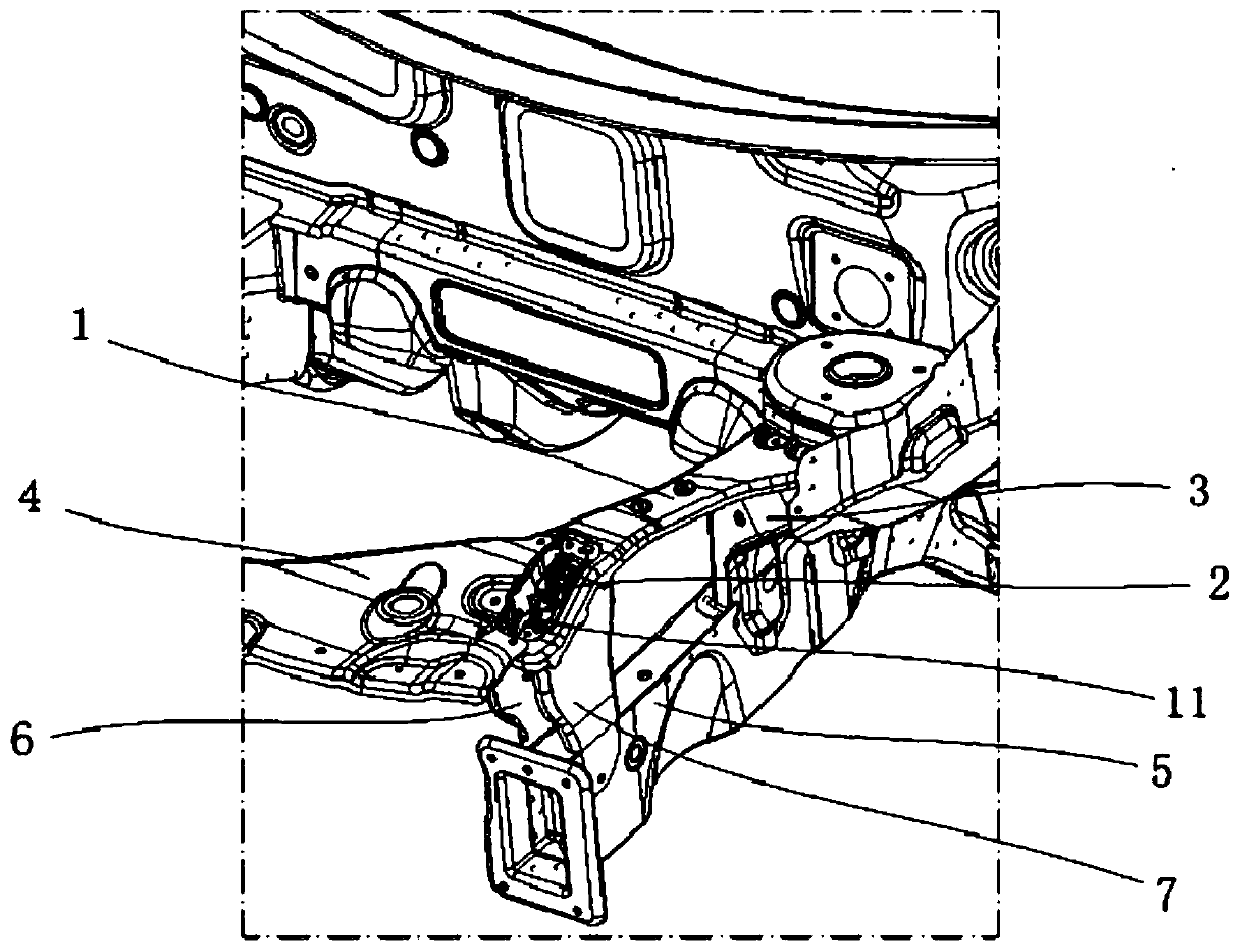 Front engine room structure and vehicle