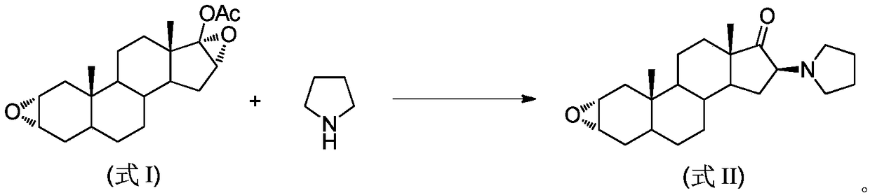 Synthesis method of 16beta-tetrahydropyrrolyl androstan-2alpha-epoxy-17-one