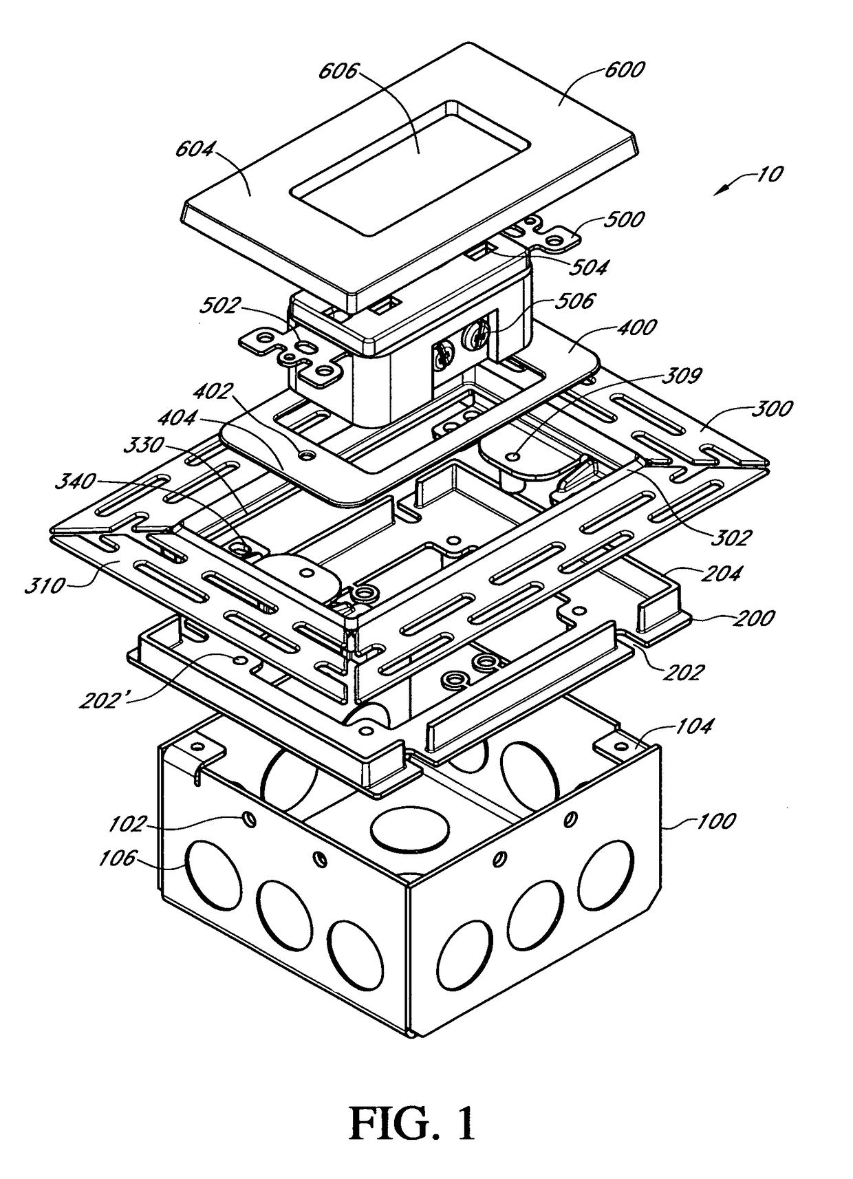 Flush mounting utility component assembly