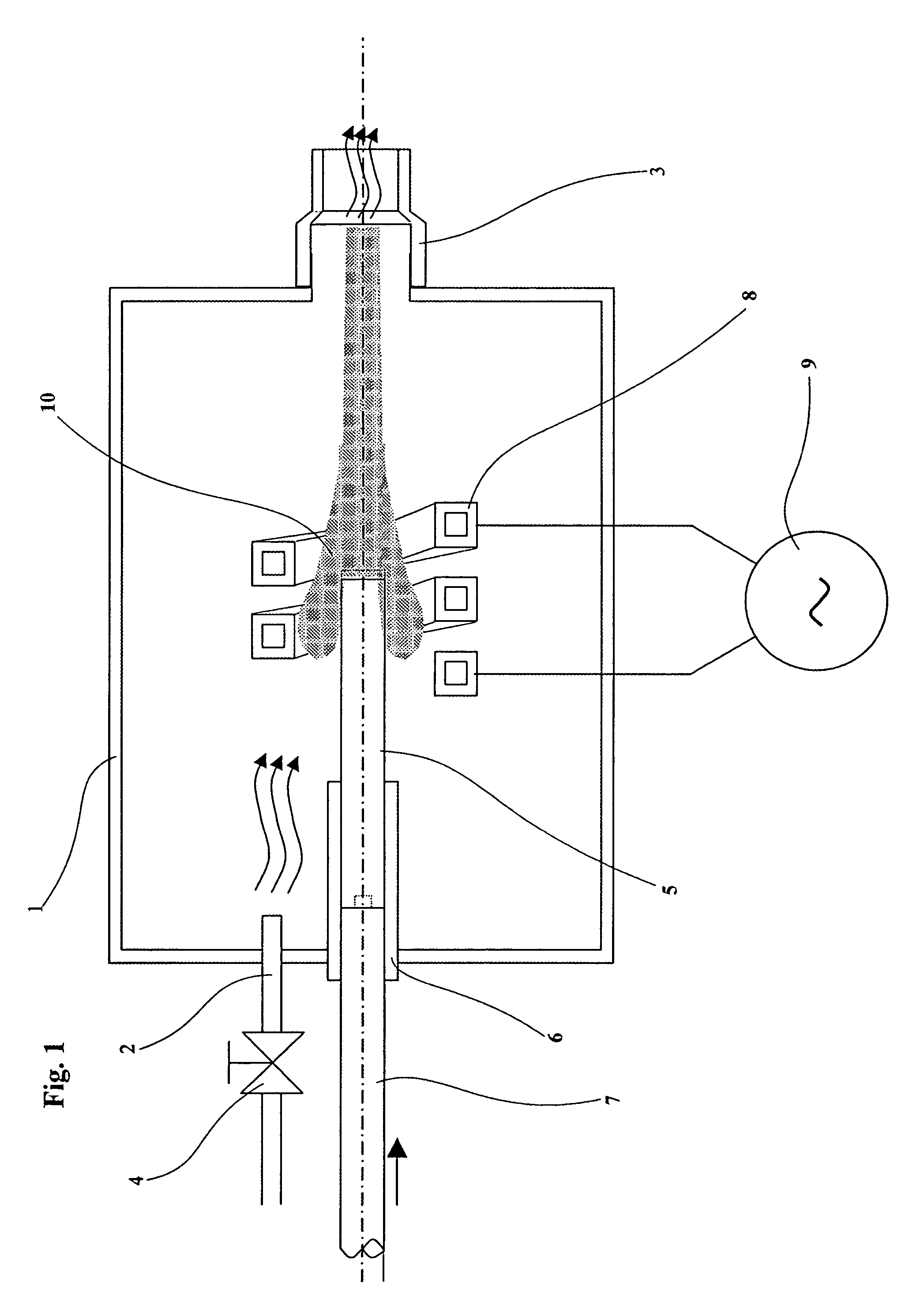 Device and method for production of carbon nanotubes, fullerene and their derivatives