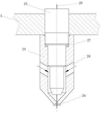 Multi-channel symmetrical flushing device and method for micro-hole EDM-electrolysis combined machining