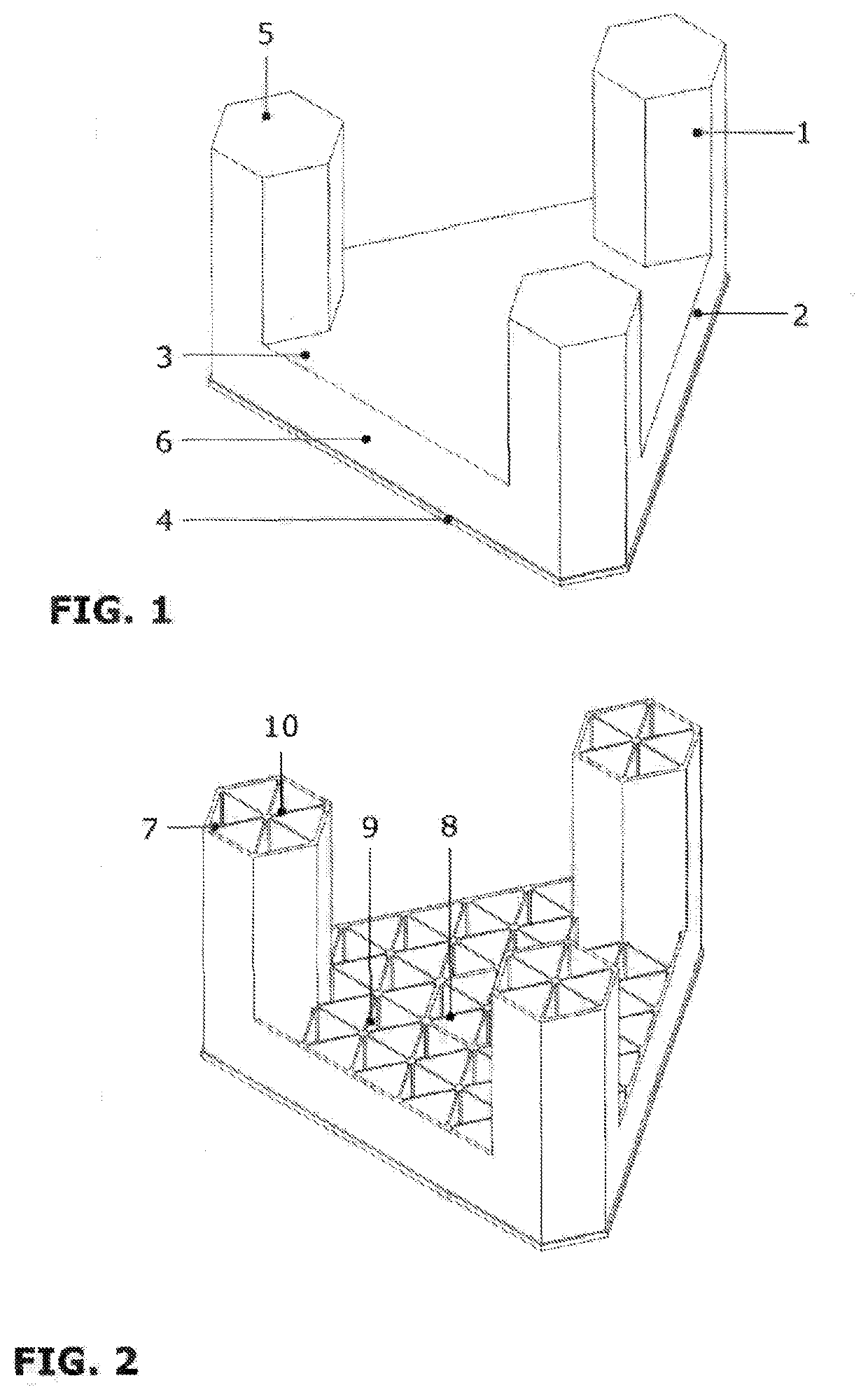 Maritime structure for laying the foundations of buildings, installations and wind turbines by means of gravity in a marine environment