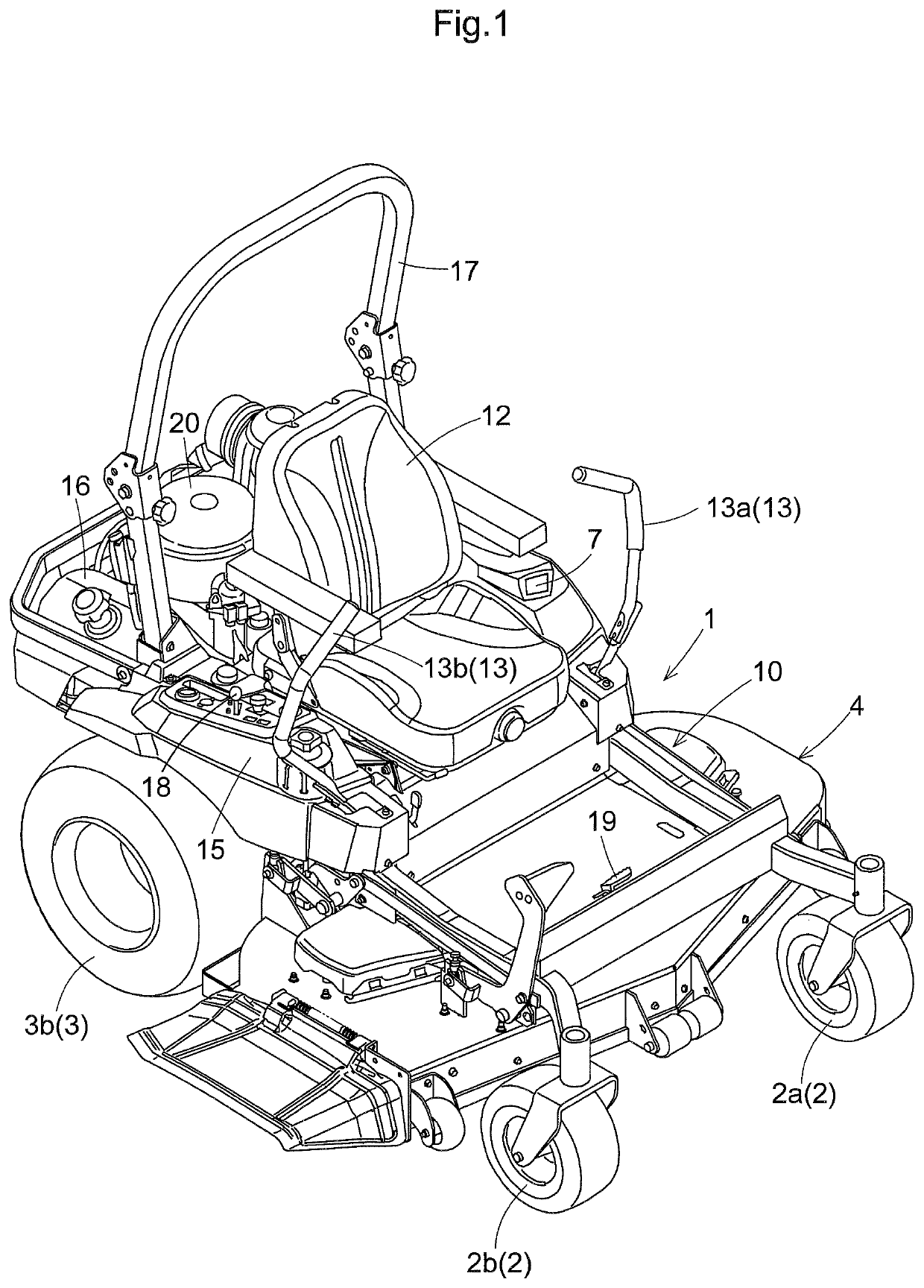 Work vehicle having implement