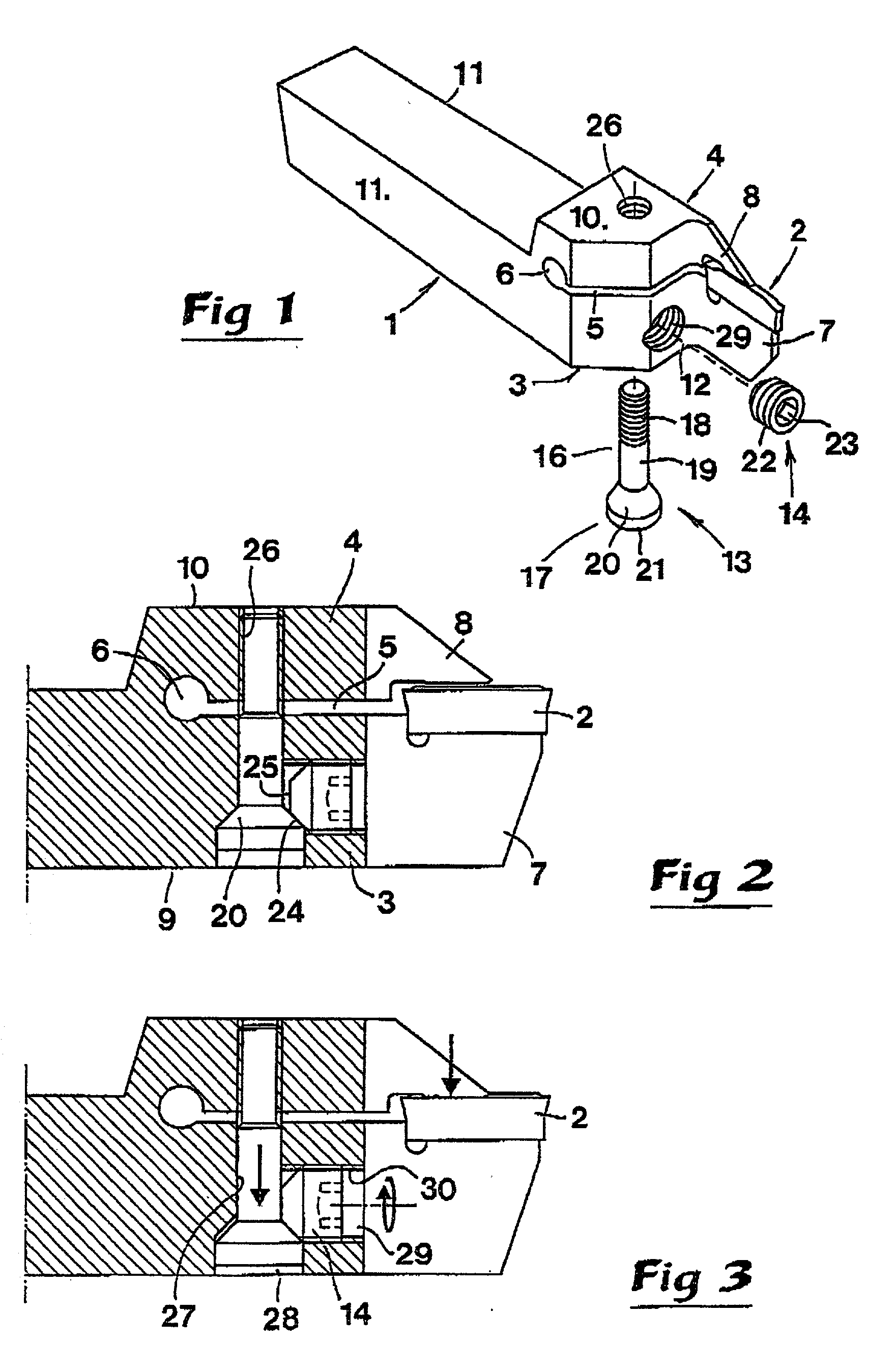 Insert holder for parting and grooving operations