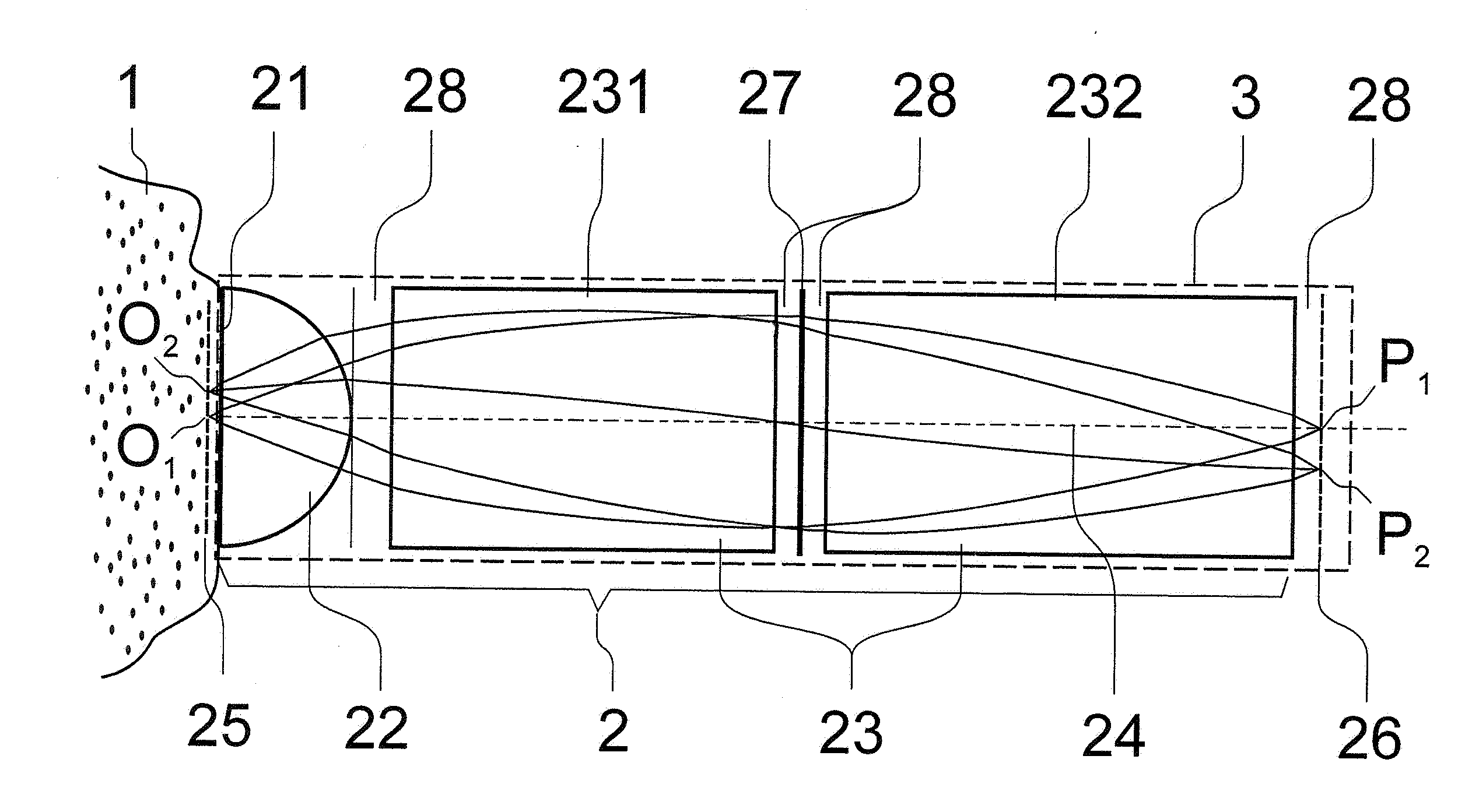 Miniaturized optically imaging system with high lateral and axial resolution