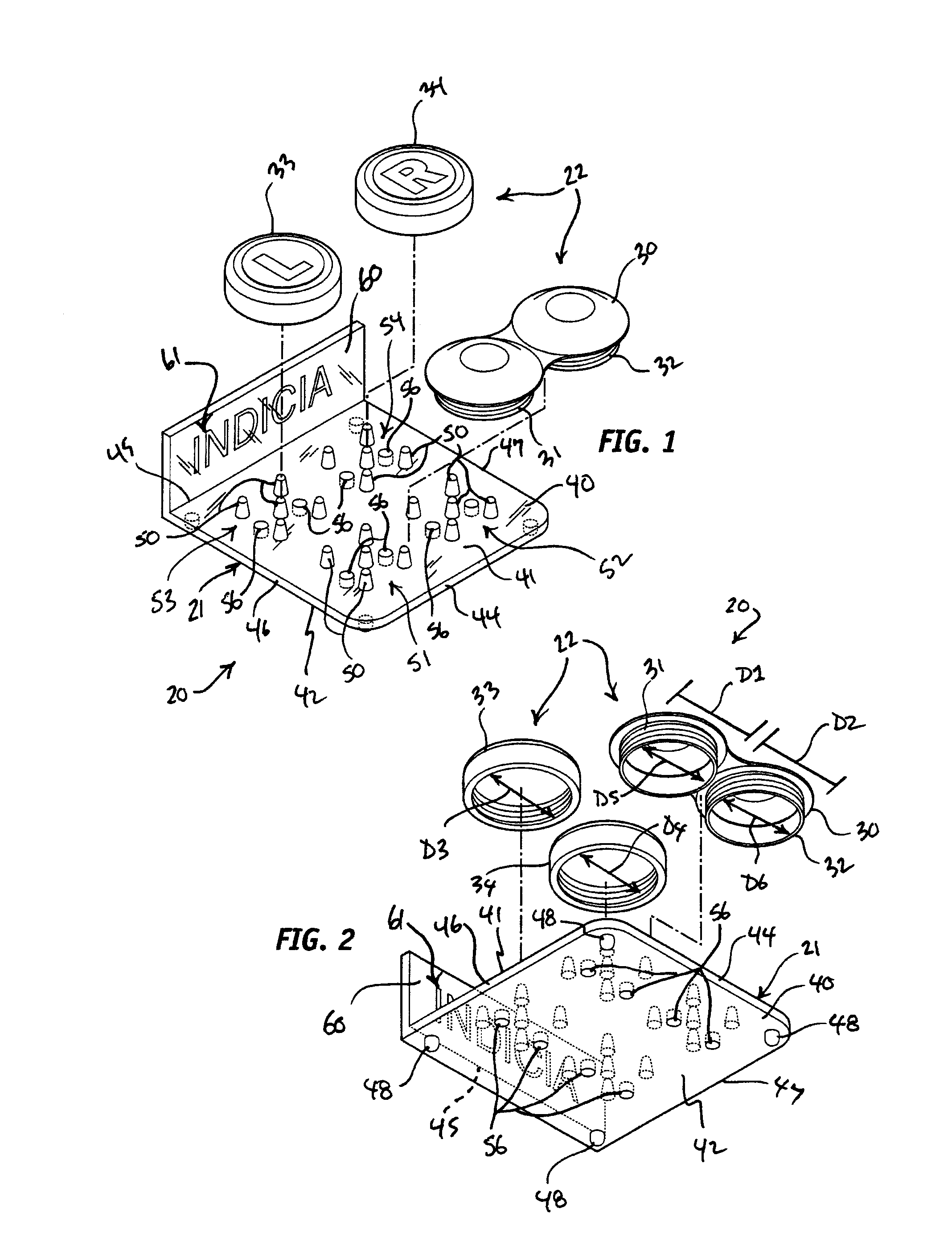 Contact lens case drying and storage rack assembly