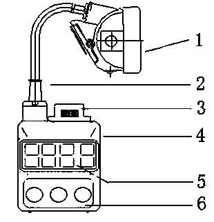 Miner's lamp with digital display carbon monoxide concentration detection and alarm function