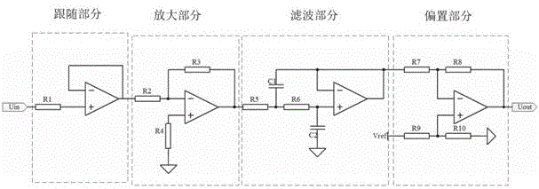 Optimized analog signal conditioning circuit and working method thereof