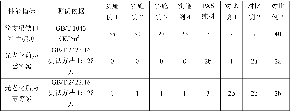 Impact-resistant mildew-proof nylon material and preparation method thereof