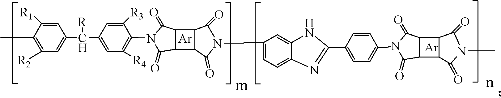 Polyimide containing benzimidazole unit and preparation method thereof