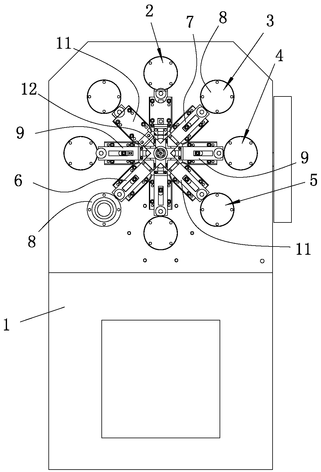 Production equipment and production process for chamfering pin