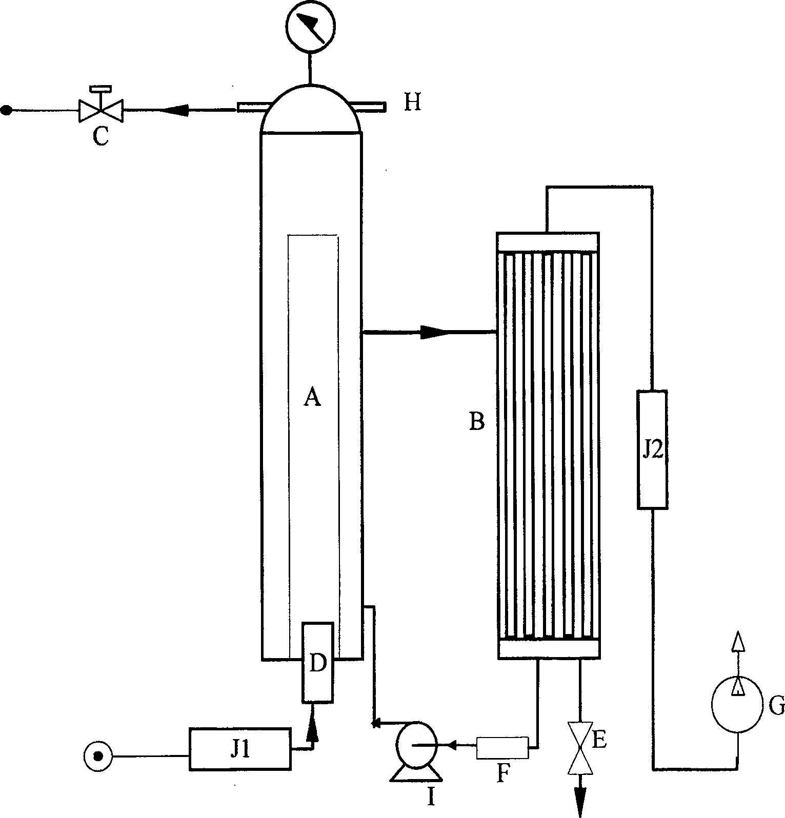 Circumfluence type film separation device for carbon dioxide recovery and condensation