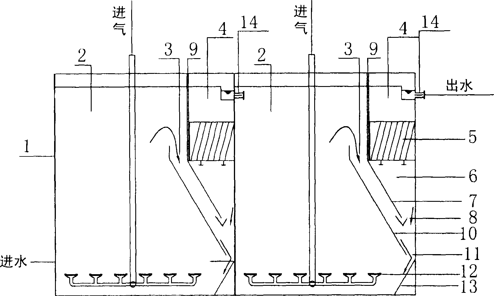 Biochemical treatment apparatus for wastewater treatment