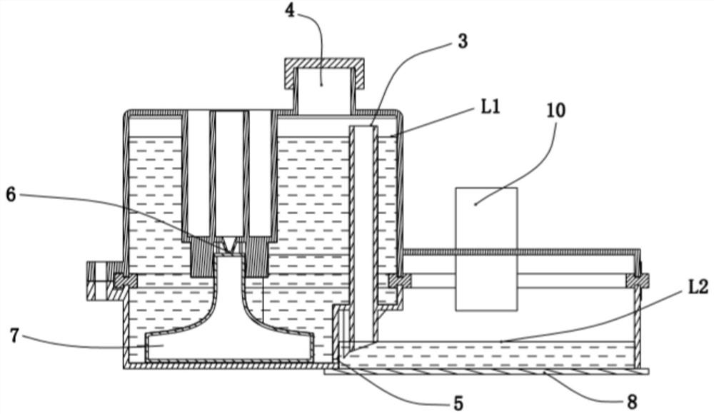 Humidifying device of respiratory support equipment