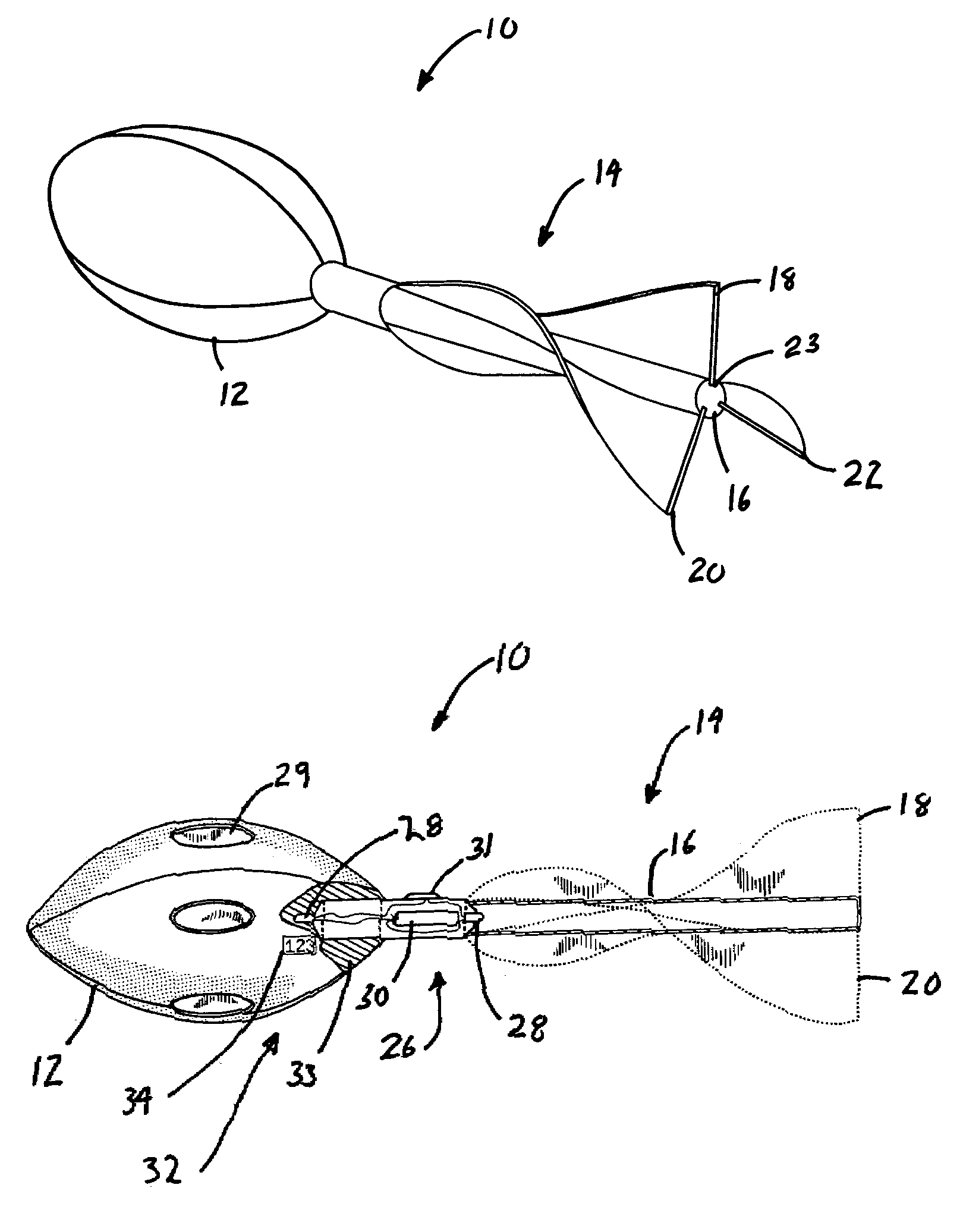 Toy football and method therefor