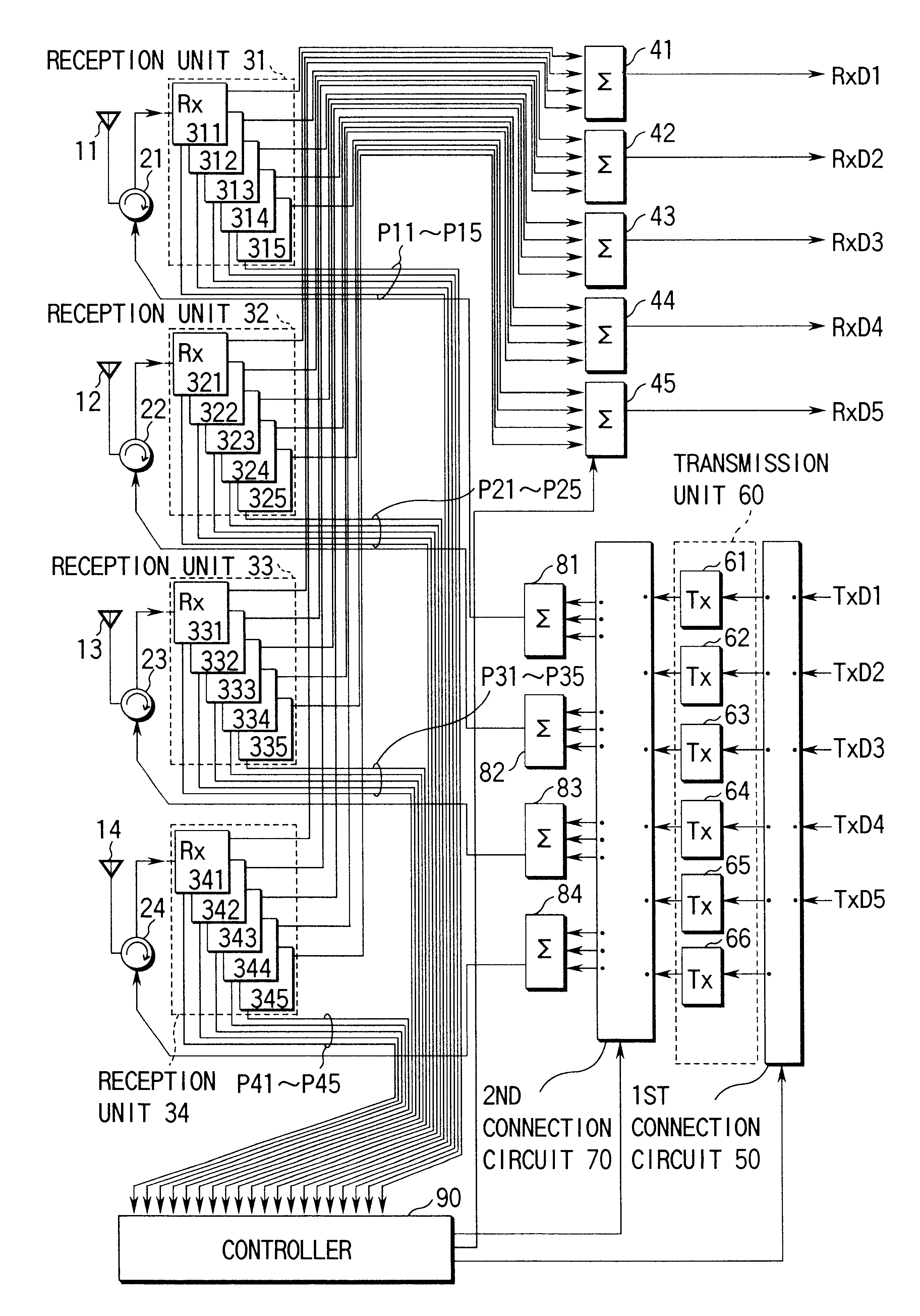 Radio communication apparatus of diversity transmission system