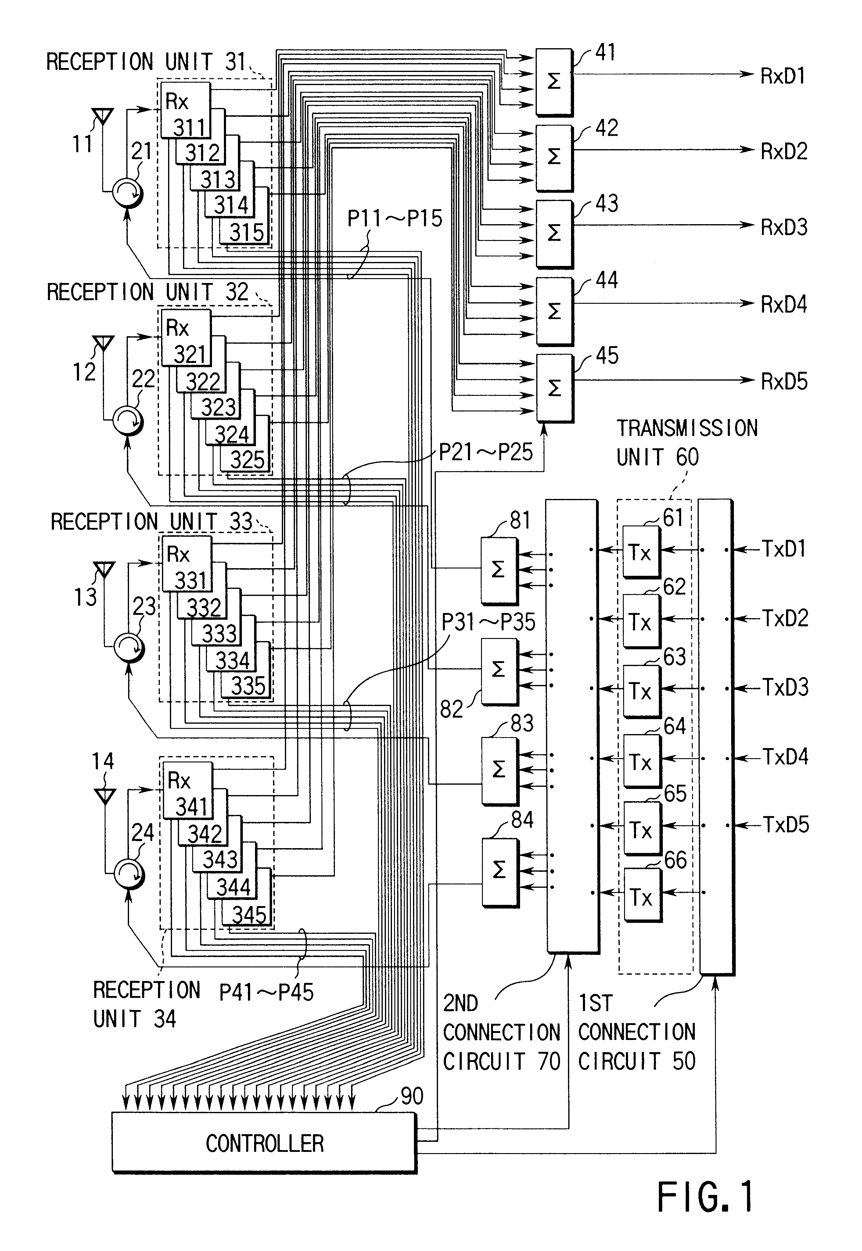 Radio communication apparatus of diversity transmission system