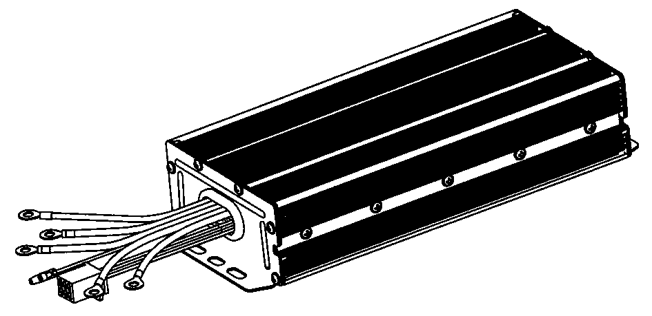 Compression joint-type electric vehicle controller for double-row power tube leaf spring