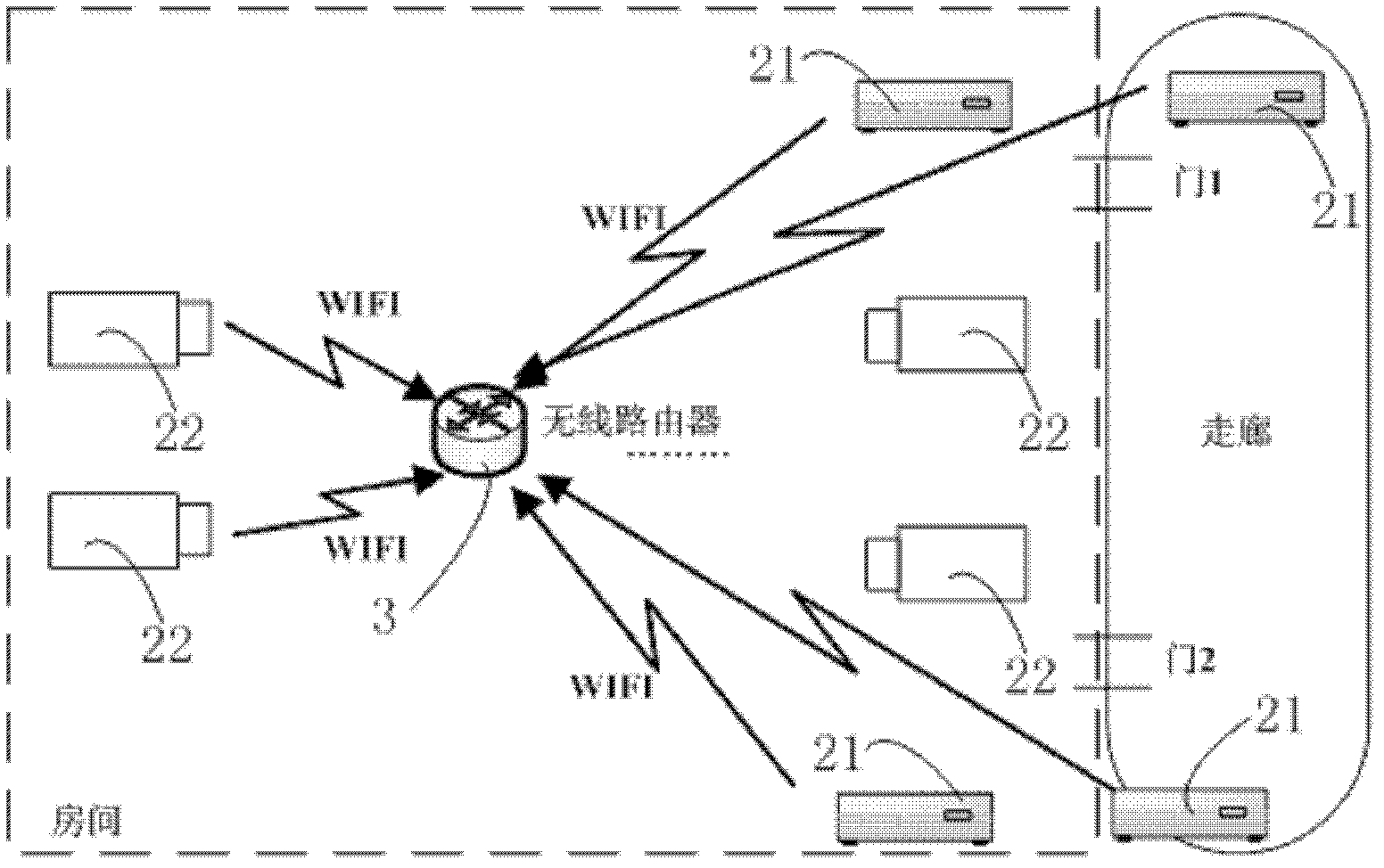 Pedestrian positioning device and method based on radio frequency identification (RFID)