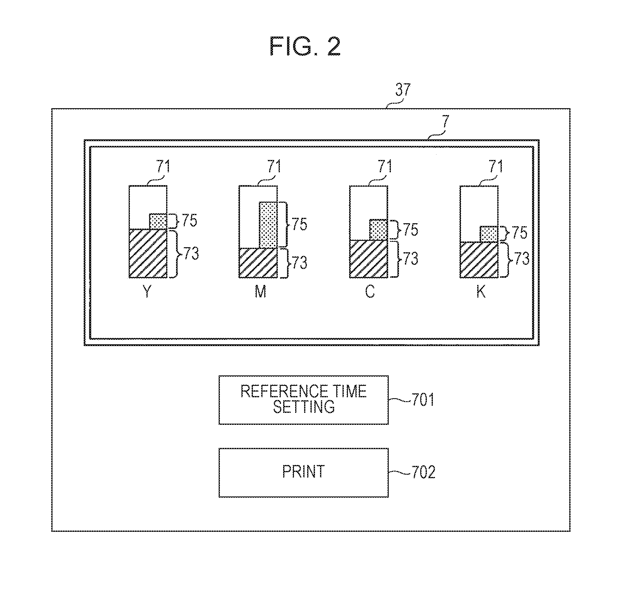 Remaining amount of ink display apparatus, printing system