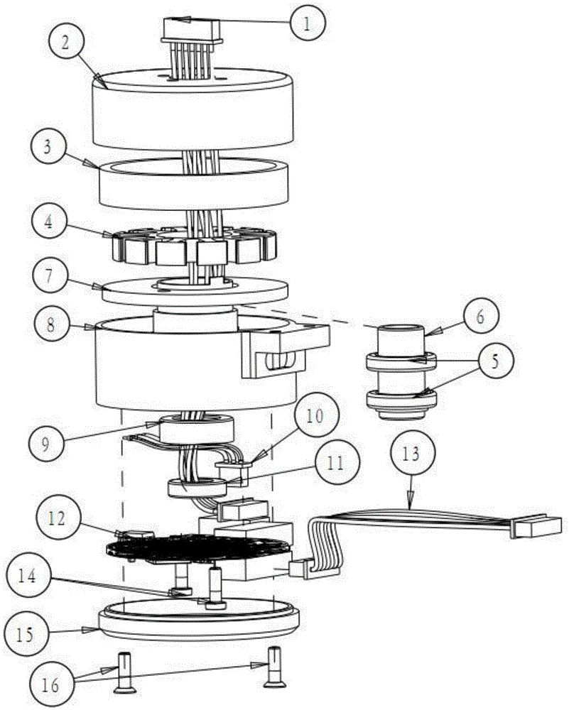 Servo assembly for aerial camera stability-increasing cradle head and stability-increasing cradle head with same