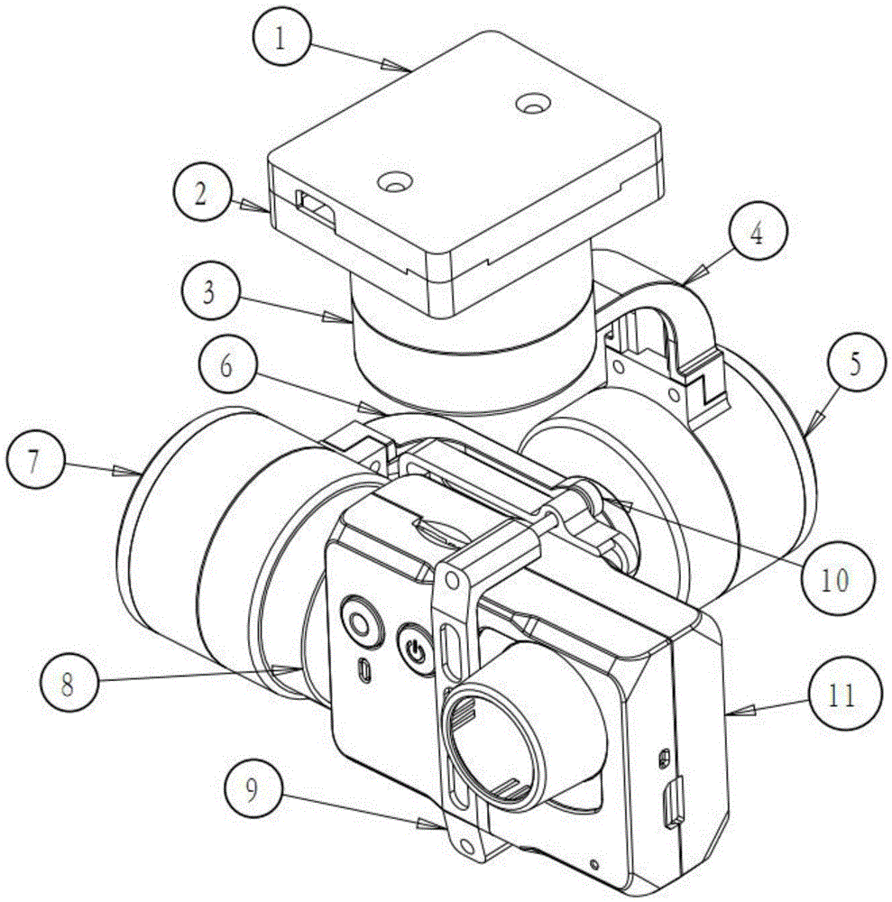 Servo assembly for aerial camera stability-increasing cradle head and stability-increasing cradle head with same