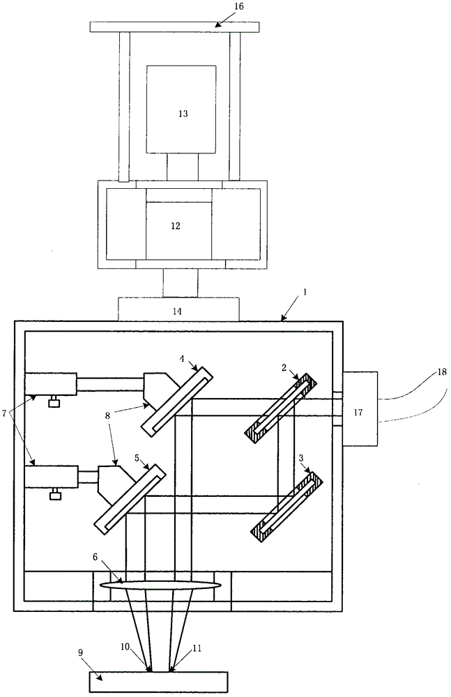 Beam splitting double-focus-point laser processing head