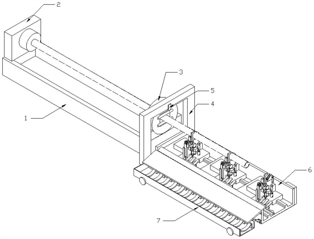 Split type auxiliary supporting and discharging device for laser pipe cutting machine