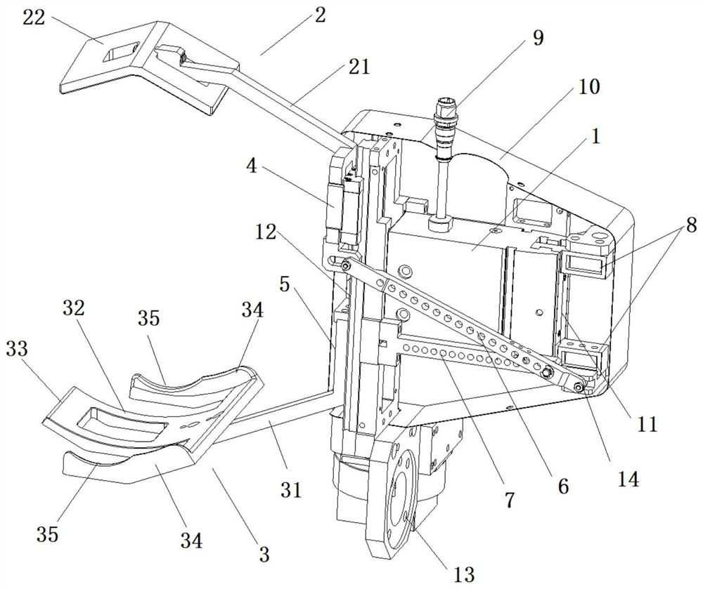 Upper clamping claw device of textile equipment