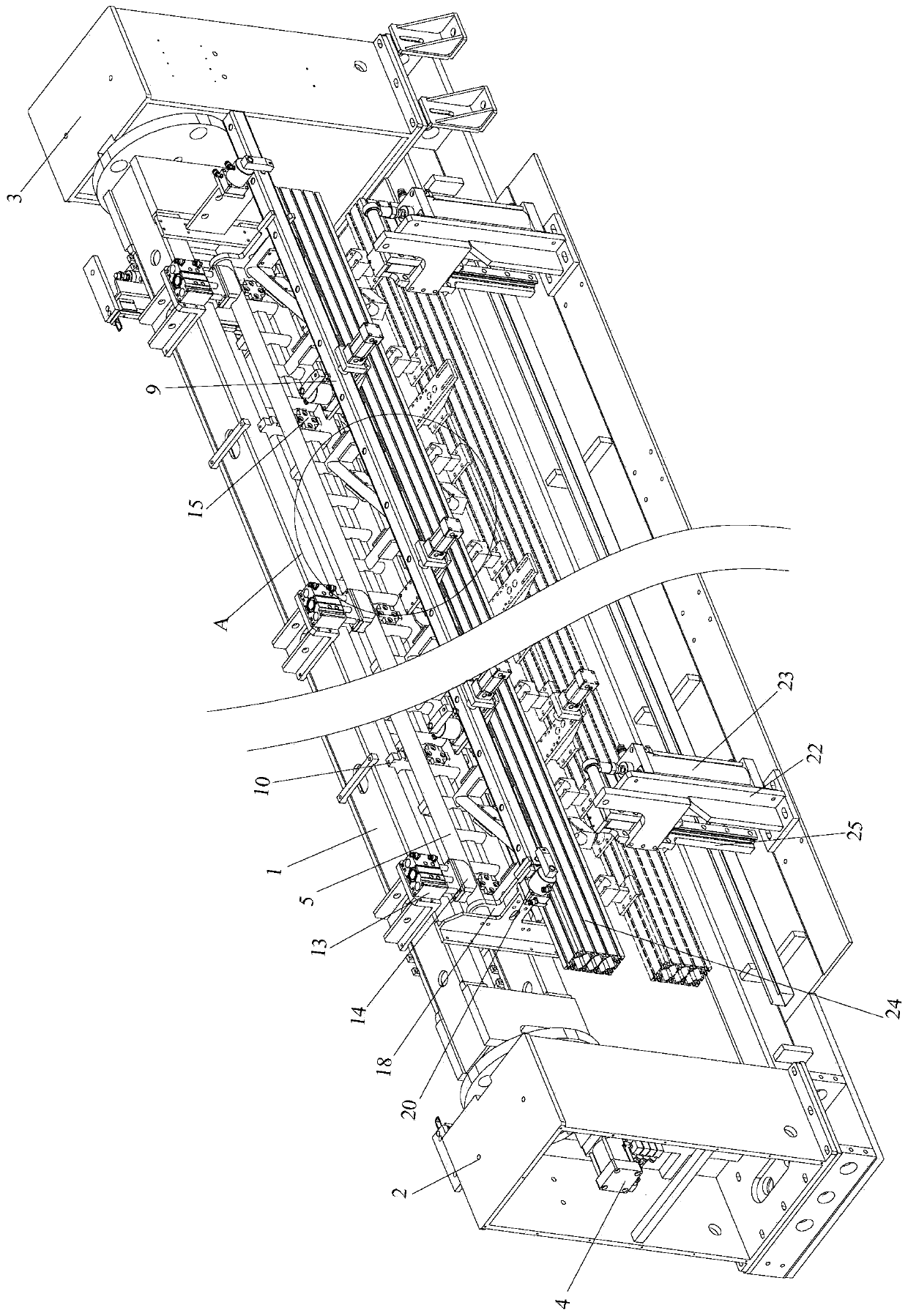 Guide rail welding production line