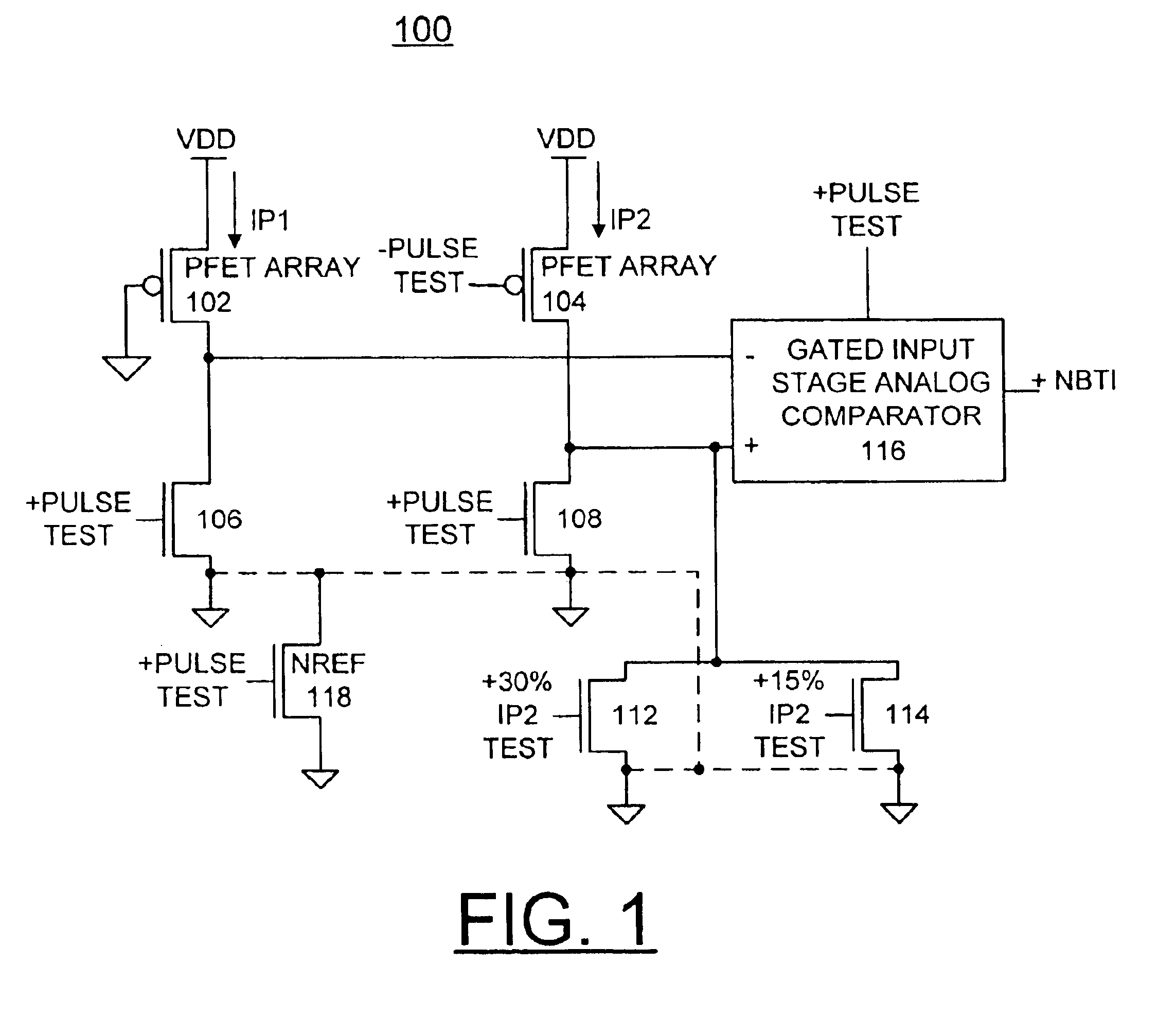 Method and testing circuit for tracking transistor stress degradation