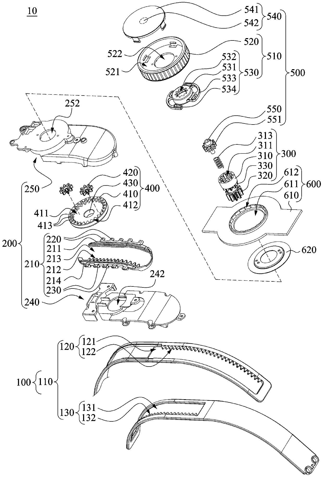 Headset electronic device and headband adjustment structure thereof