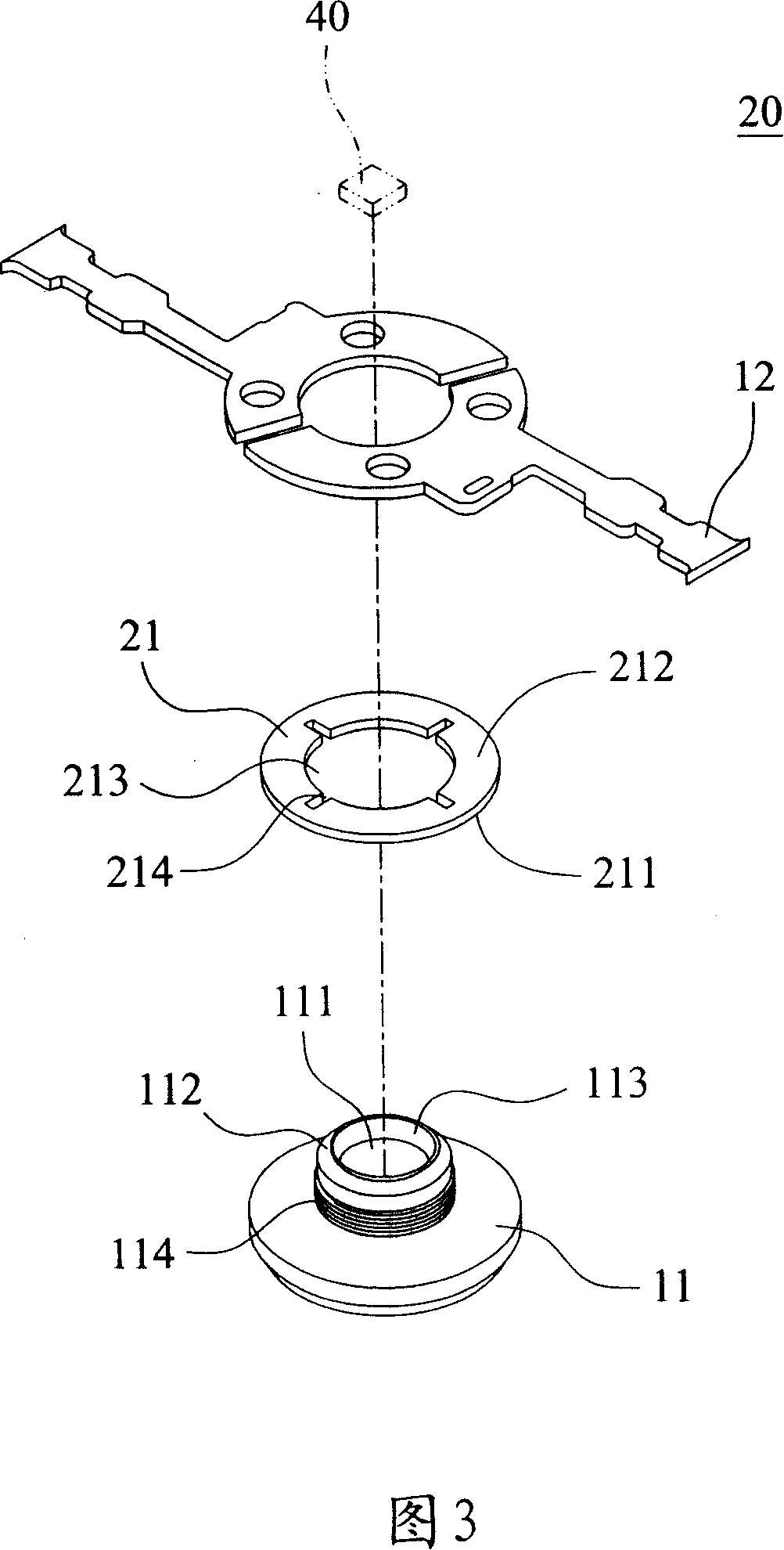 Seat structure of LED