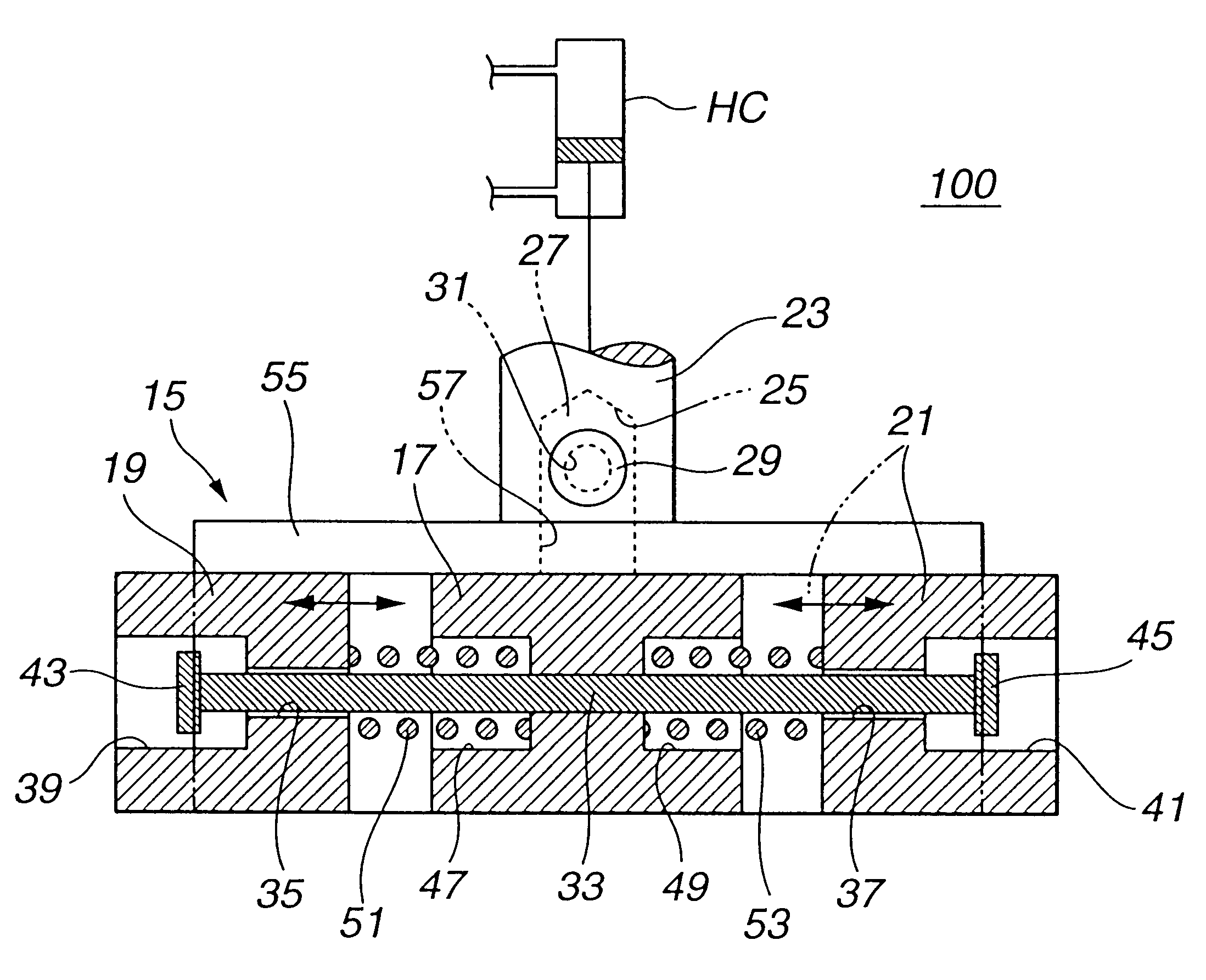 Device for press-fitting catalyzer core bed into outer case