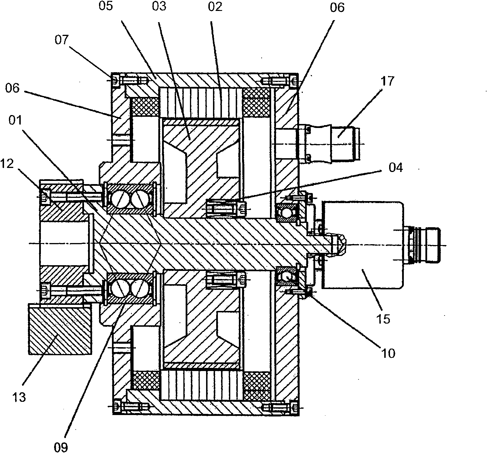 Driving device for controlled displaceable carriages