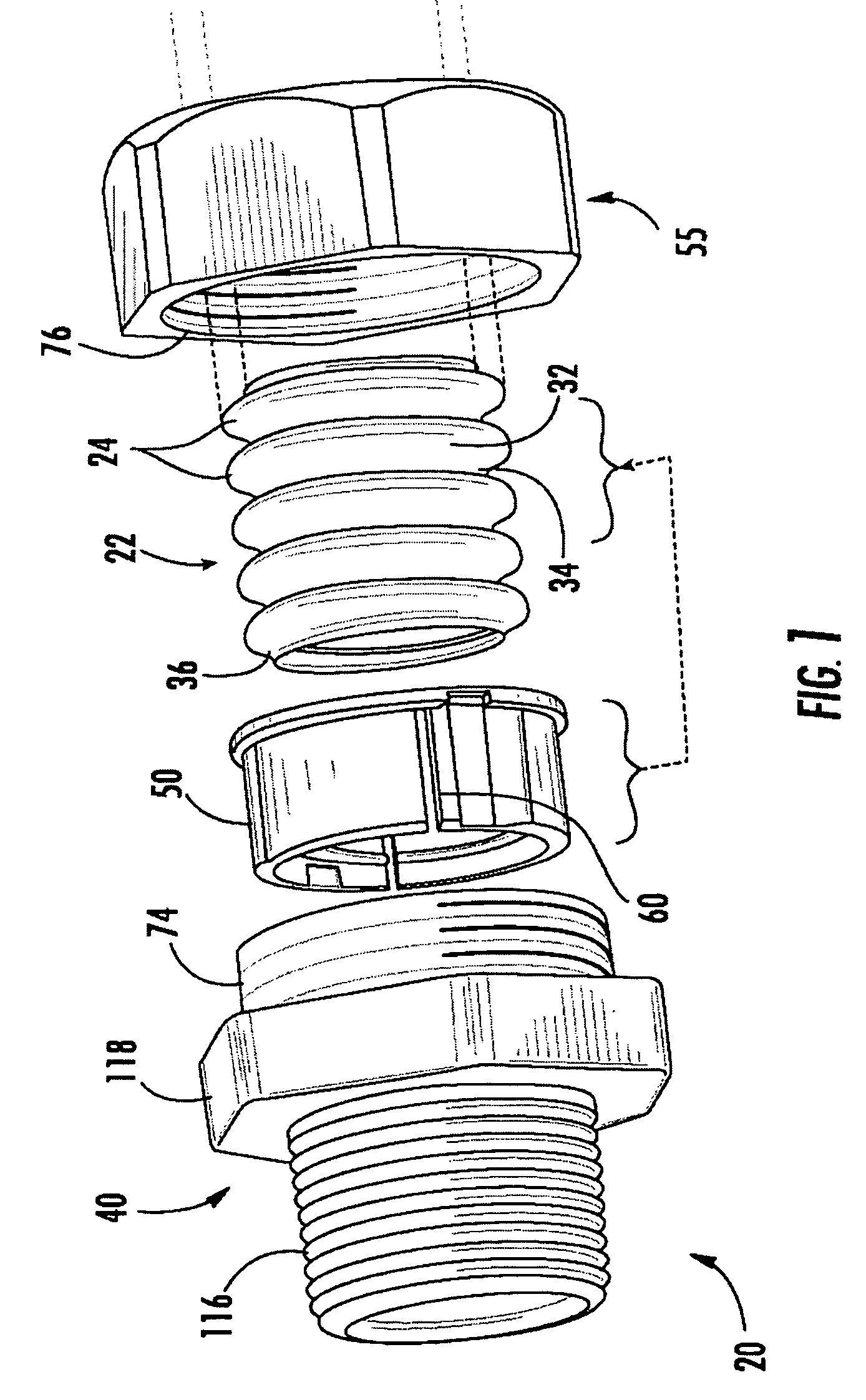 Corrugated tube fitting