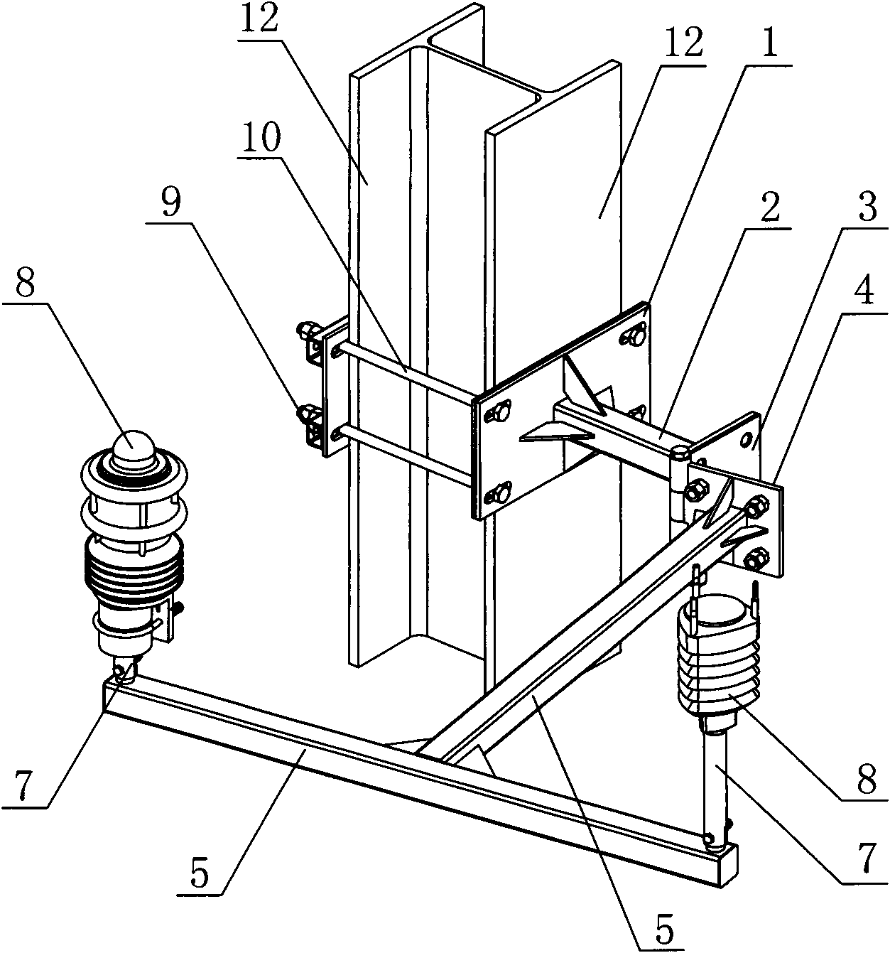 Mounting frame of meteorological monitoring equipment