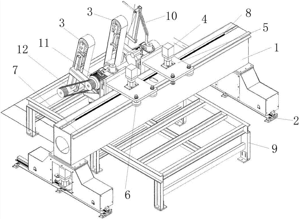 Numerical control gantry type environment-friendly plane grinding and polishing machine