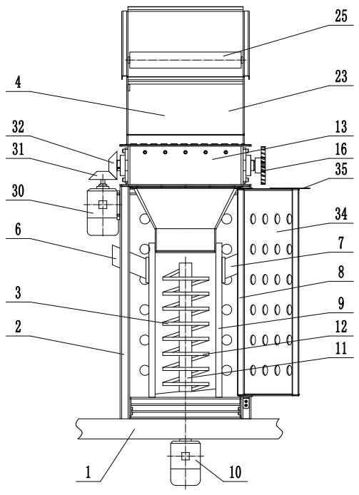 An anti-corrosion concrete filling base material production device