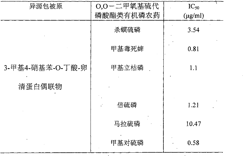 Monoclonal antibody for O, O-dimethoxythiophosphate pesticides