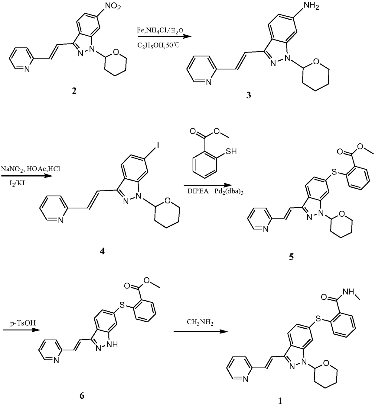 Method for synthesizing axitinib